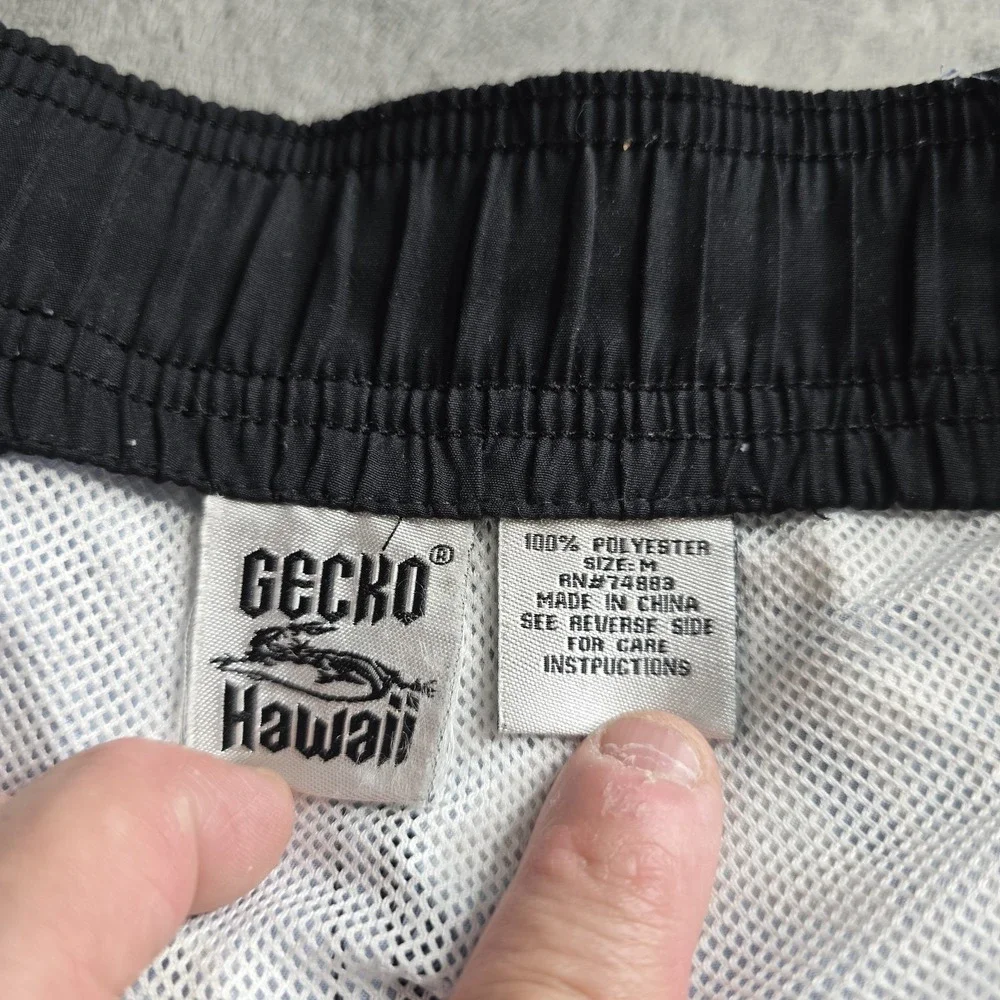 Gecko Hawaii Shorts Mens M Boardshorts Blue Floral Gecko Drawstring 10